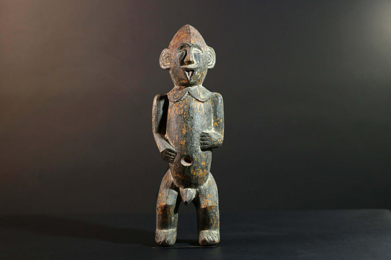 Vintage African Wood Sculpture Tribal Figure Carving Ethnic Art Home Decor Wall Art Unique Collectible Gift Rustic Statement Piece-G5724