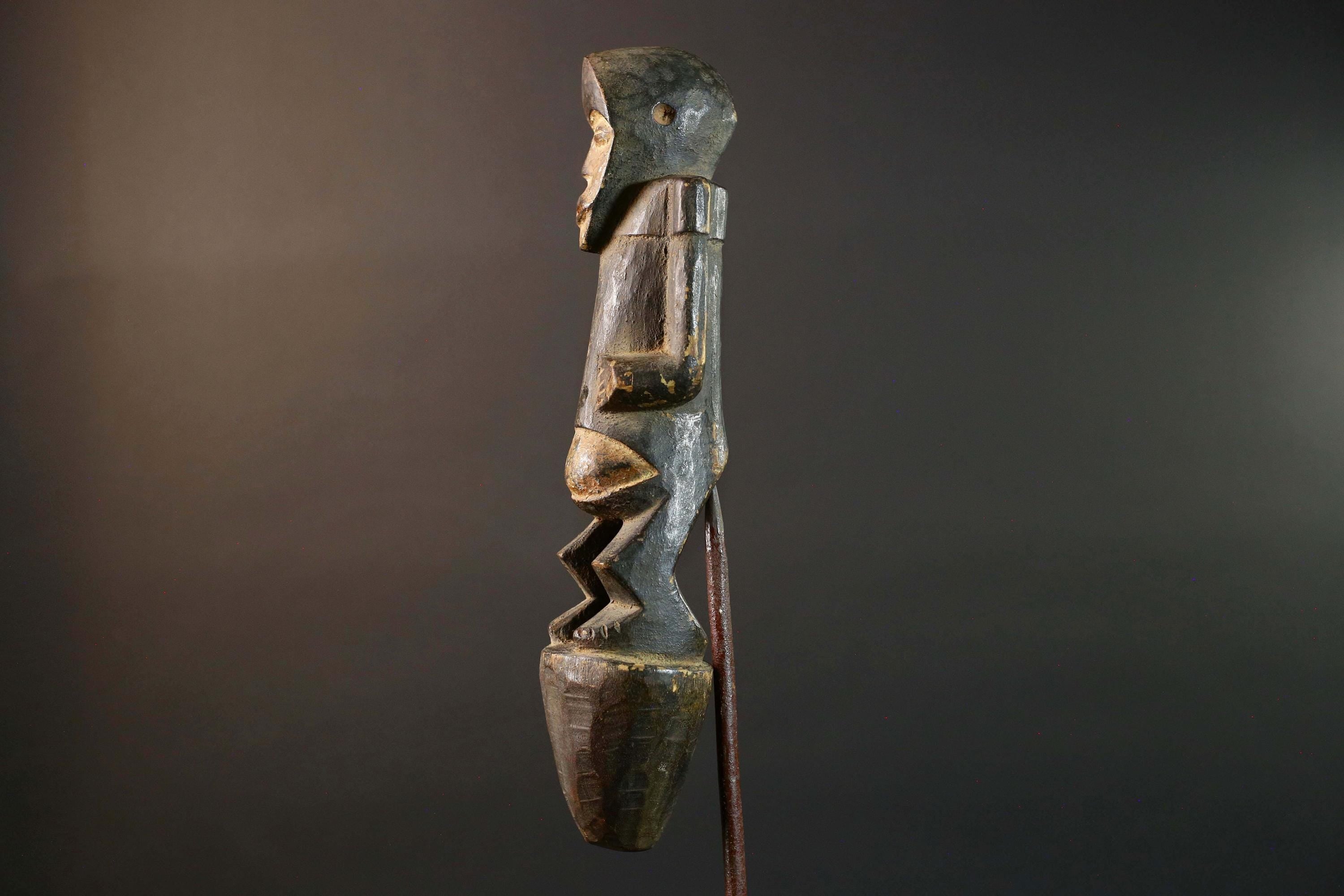 African Fang Tribe Carved Wood Sculpture Tribal Figure Vintage Home Decor Accent Wall Art Unique Gift Collectible Ethnic Art Piece-G5725