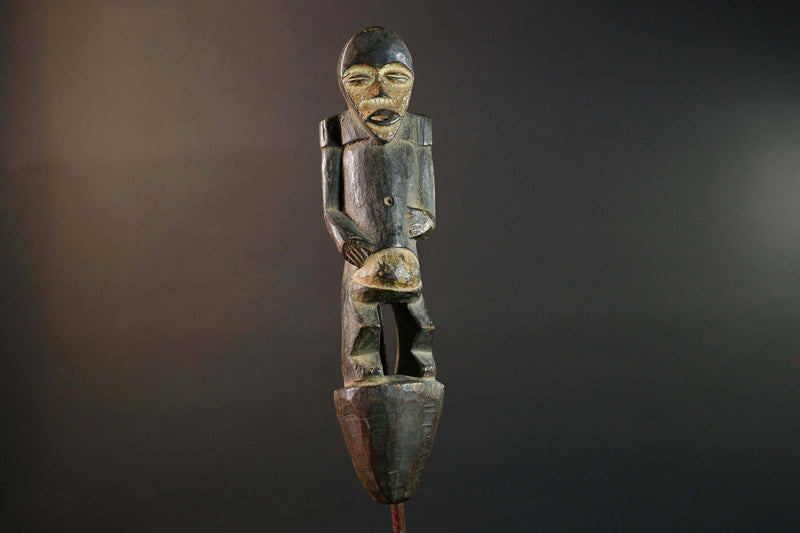 African Fang Tribe Carved Wood Sculpture Tribal Figure Vintage Home Decor Accent Wall Art Unique Gift Collectible Ethnic Art Piece-G5725
