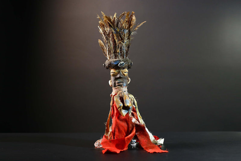 African Kongo Nail Fetish Nkisi Nkondi Sculpture Wall Art Home Decor Vintage Wood Tribal Ritual Figure Unique Collectible Rare Art-G5726