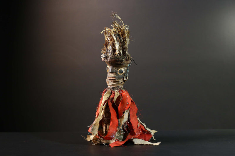 African Kongo Nail Fetish Nkisi Nkondi Sculpture Wall Art Home Decor Vintage Wood Tribal Ritual Figure Unique Collectible Rare Art-G5727