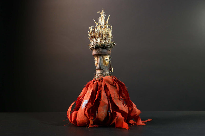 Authentic African Kongo Nkisi Fetish Wood Sculpture Tribal Wall Art Home Decor Vintage Gift Unique Collectible Premium Artisan Art-G5731