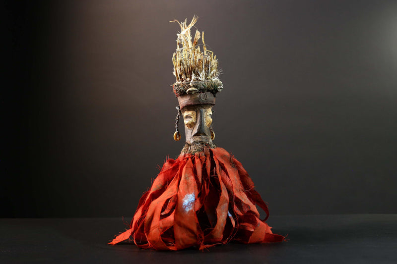 Authentic African Kongo Nkisi Fetish Wood Sculpture Tribal Wall Art Home Decor Vintage Gift Unique Collectible Premium Artisan Art-G5731