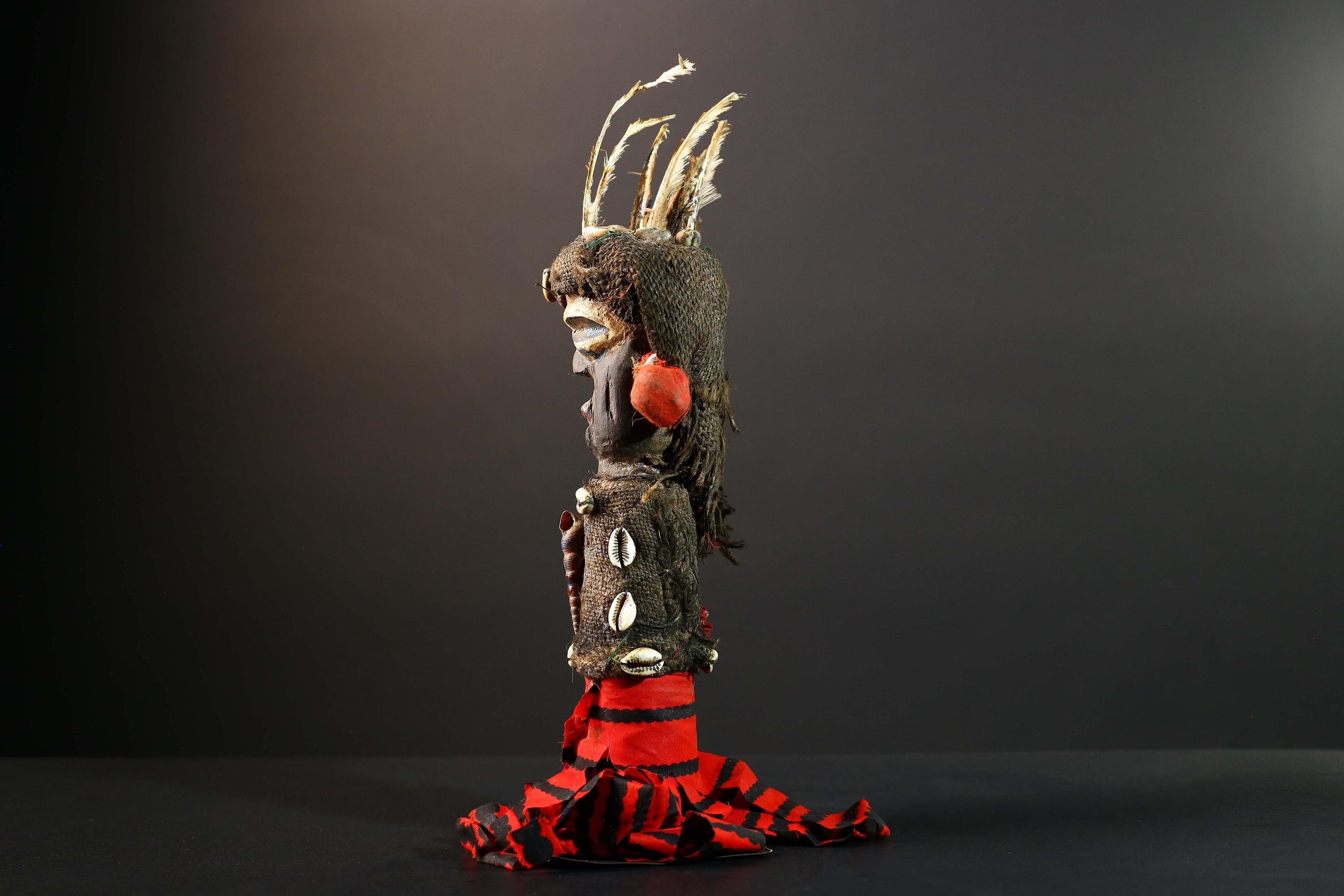 African Power Figure Statue Ritual Bakongo Kongo Tribal Fetish Congo Nkisi Sculpture Wood Carved Art Spirit Shrine Decor-G5732