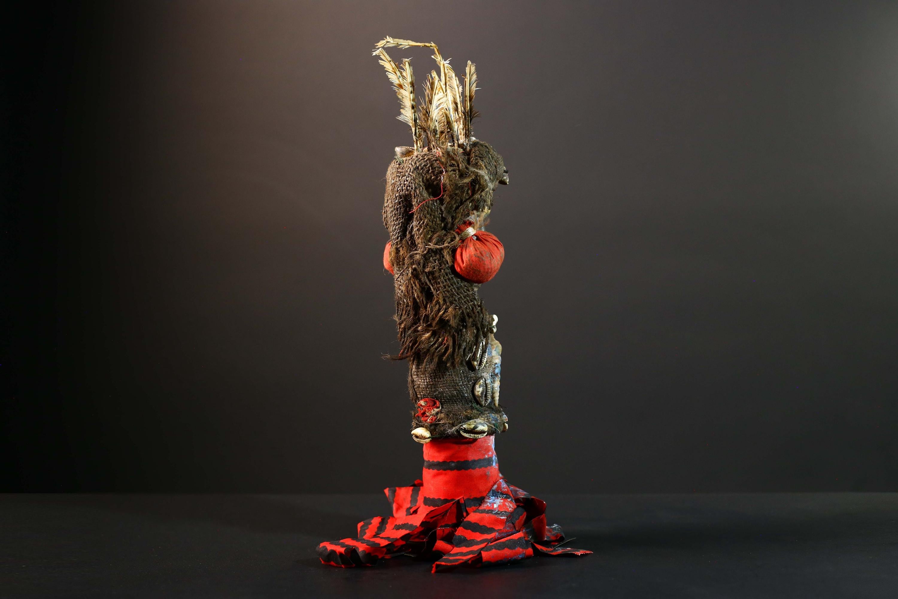 African Power Figure Statue Ritual Bakongo Kongo Tribal Fetish Congo Nkisi Sculpture Wood Carved Art Spirit Shrine Decor-G5732