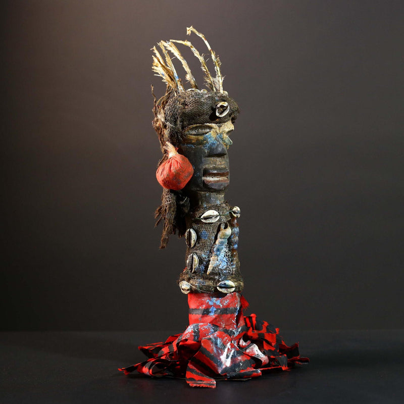 African Power Figure Statue Ritual Bakongo Kongo Tribal Fetish Congo Nkisi Sculpture Wood Carved Art Spirit Shrine Decor-G5732