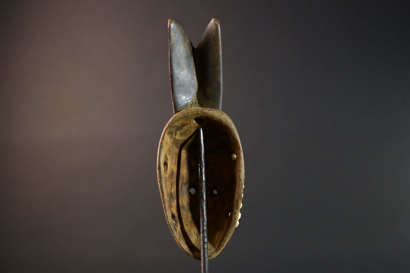 African tribal mask wall decor home decor gift sculpture authentic Baule headdress vintage art ceremonial craftsmanship display pc-G5745