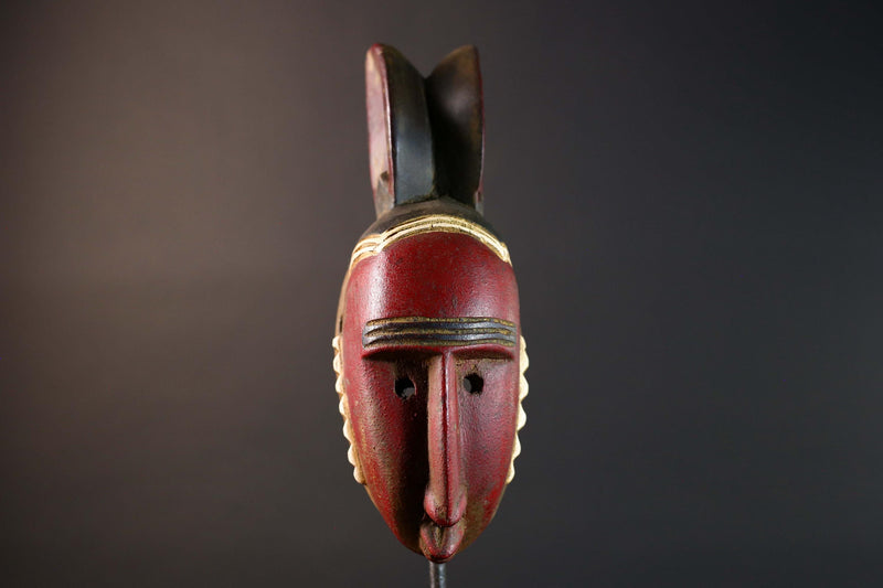 African tribal mask wall decor home decor gift sculpture authentic Baule headdress vintage art ceremonial craftsmanship display pc-G5745