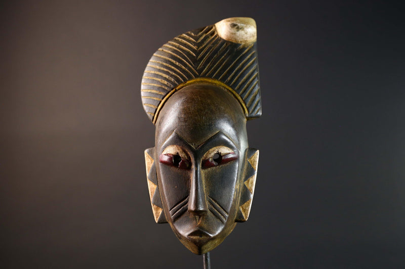African Guro wooden Mask Tribal Face Home Decor Sculpture Vintage Wall Art Gift Hand Carved Authentic Cultural Ornamental-G5746