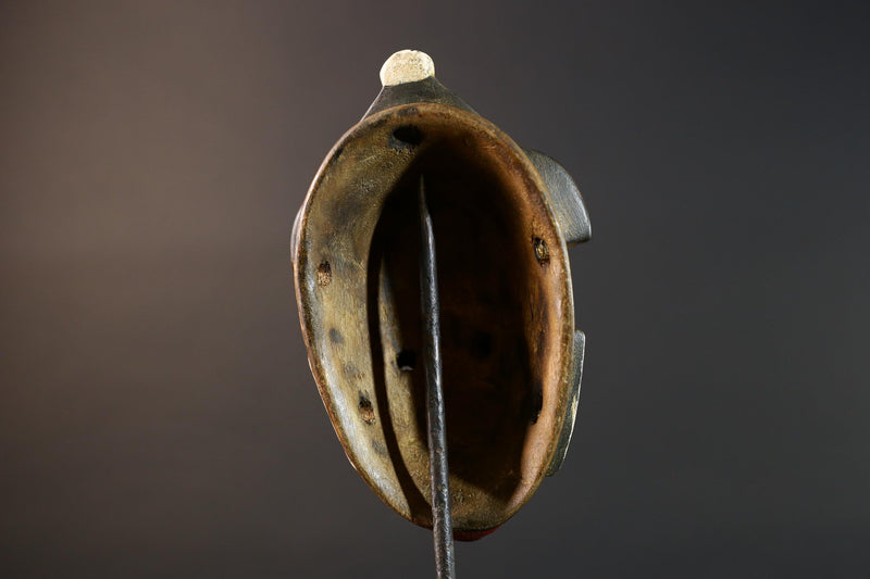 Guro Mask Handcarved Tribal Wall Art Decor Vintage Ethnic Wood Sculpture Home Accent Collectible Museum Authentic African Heritage-G5750