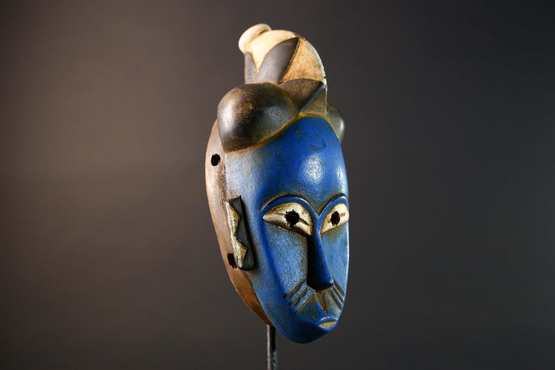 African Guro Mask Carved Wood Tribal Vintage Home Decor Art Wall Sculpture Handcrafted Unique Gift Accent Collectible Decorative-G5752
