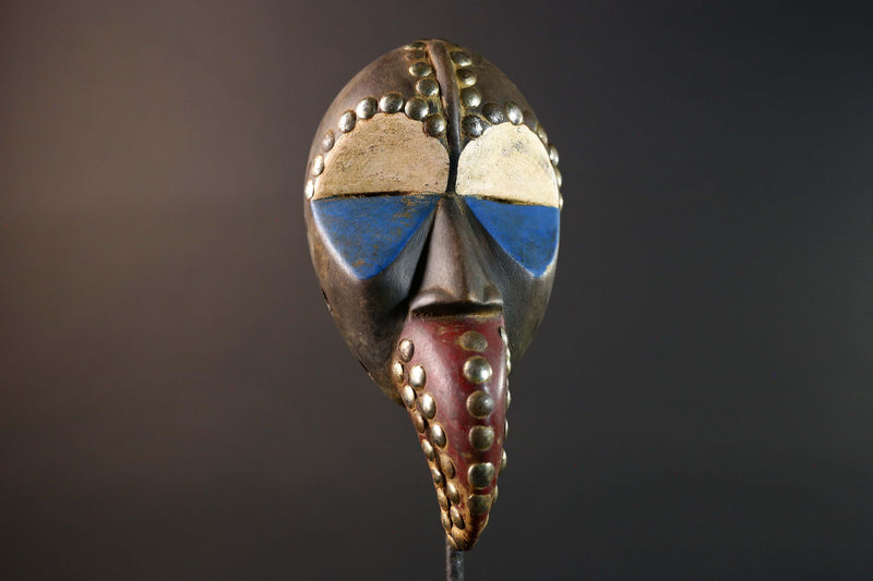 African Dan Bird Mask Carved Wood Tribal Face Wall Art Home Decor Vintage Collectible Unique Gift Accent Sculpture Artisan Made-G5755