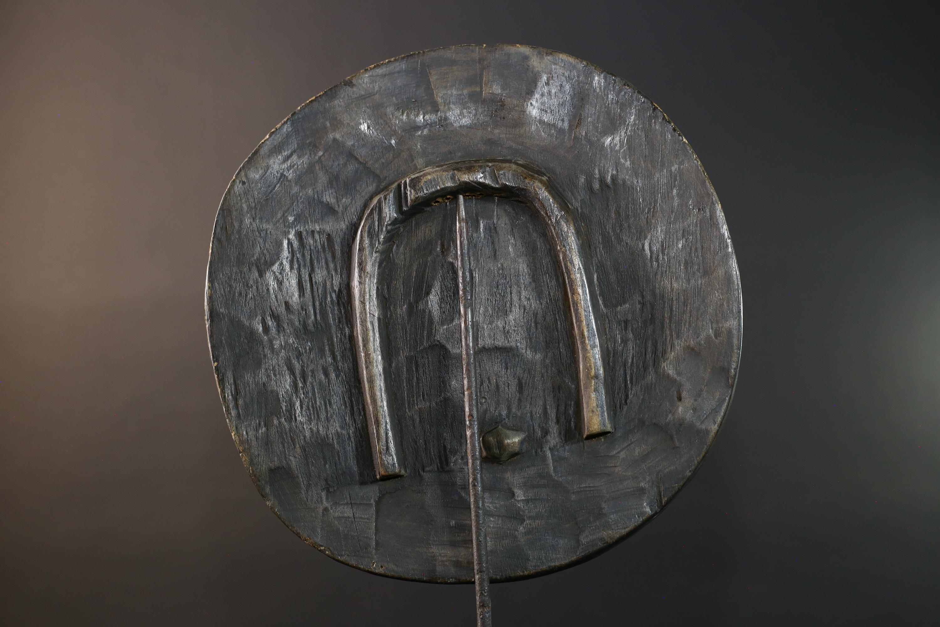 African Bwa Tribal Mask Painted Wood Geometric Wall Art Handmade Burkina Faso Decor Vintage Ethnic African Home Sculpture-G5766