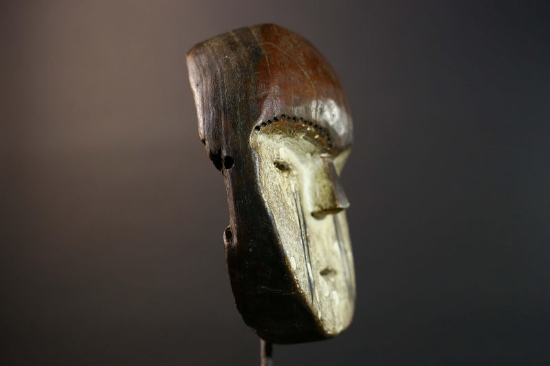 African Lega Bwami Tribal Mask Hand Carved Wood Congo Wall Art Decor Authentic Ethnographic African Sculpture Home Collection-G5773
