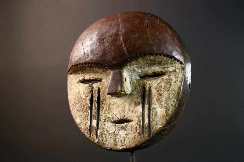 African Lega Bwami Tribal Mask Hand Carved Wood Congo Wall Art Decor Authentic Ethnographic African Sculpture Home Collection-G5773