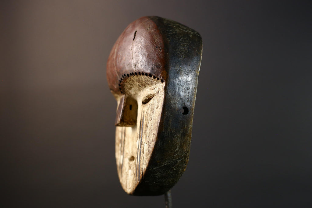 African Lega Bwami Tribal Mask Hand Carved Wood Congo Wall Art Decor Authentic Ethnographic African Sculpture Home Collection-G5773