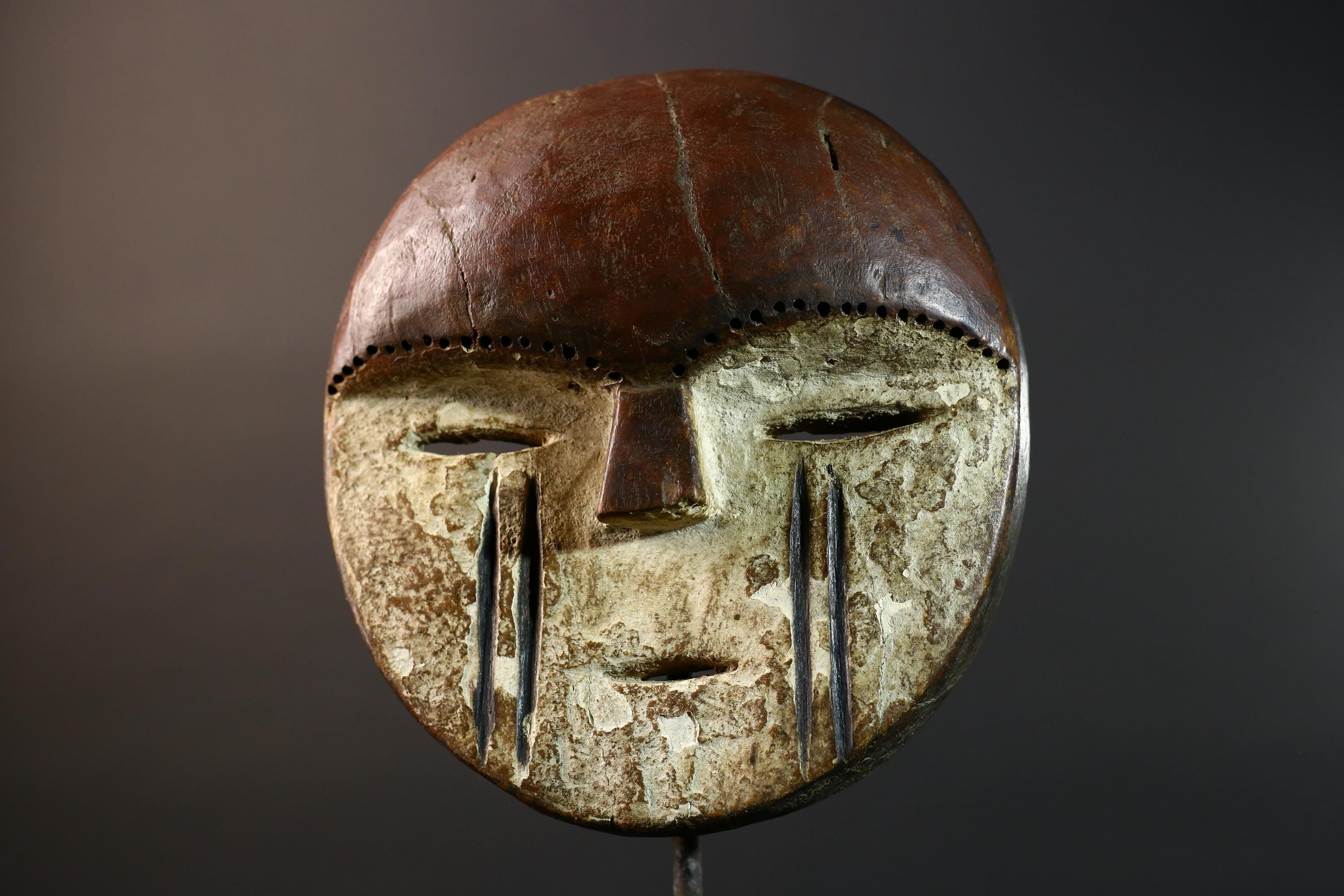 African Lega Bwami Tribal Mask Hand Carved Wood Congo Wall Art Decor Authentic Ethnographic African Sculpture Home Collection-G5773