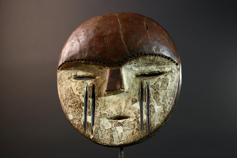 African Lega Bwami Tribal Mask Hand Carved Wood Congo Wall Art Decor Authentic Ethnographic African Sculpture Home Collection-G5773