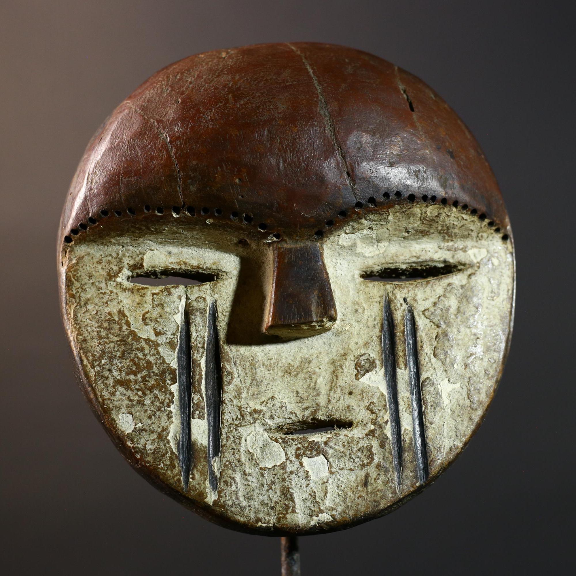 African Lega Bwami Tribal Mask Hand Carved Wood Congo Wall Art Decor Authentic Ethnographic African Sculpture Home Collection-G5773
