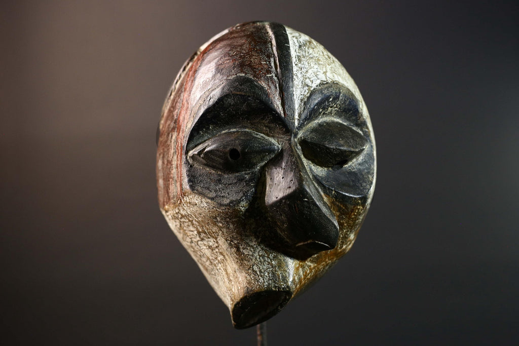 African Kuba Tribal Mask Hand Carved Wood West Africa Art Home Wall Decor-G5775