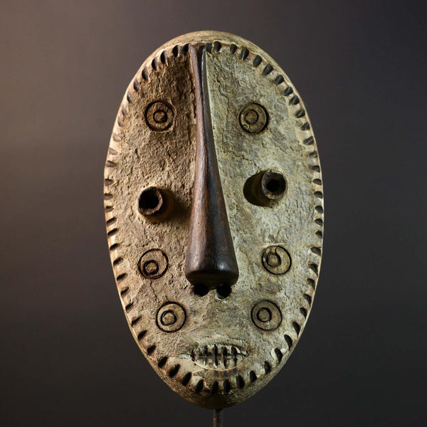 African Bwa Tribal Mask Hand Carved Wood Burkina Faso Wall Art Home Decor-G5777