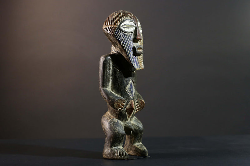 African Songye Statue Hand Carved Wood Congo Tribal Power Figure Art Decor-G5779