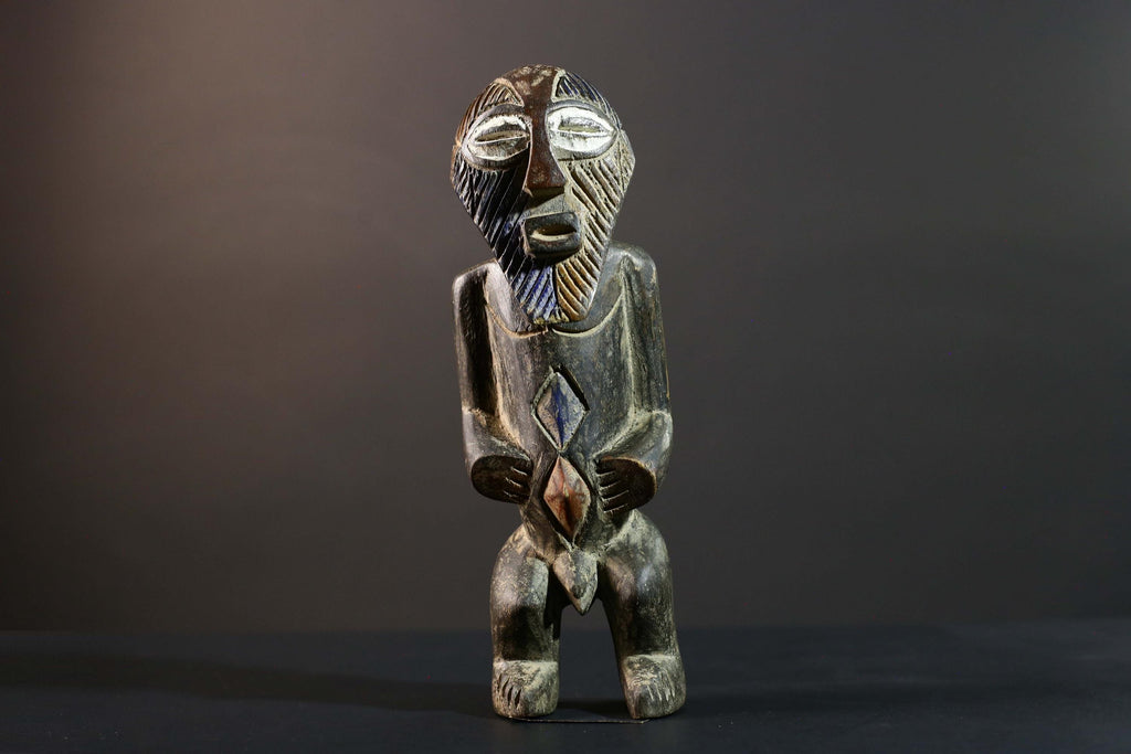 African Songye Statue Hand Carved Wood Congo Tribal Power Figure Art Decor-G5779