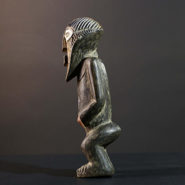 African Songye Statue Hand Carved Wood Congo Tribal Power Figure Art Decor-G5779