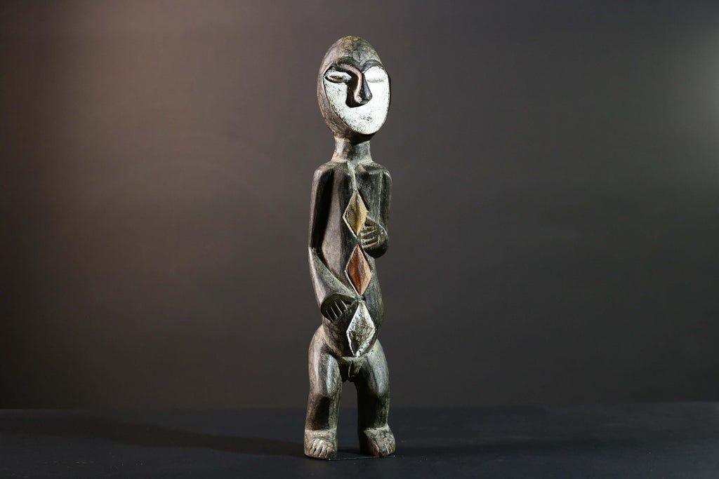 African Songye Statue Hand Carved Congo Wood Tribal Power Figure Collectible-G5780