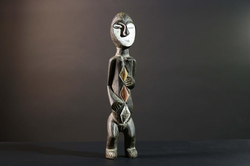 African Songye Statue Hand Carved Congo Wood Tribal Power Figure Collectible-G5780