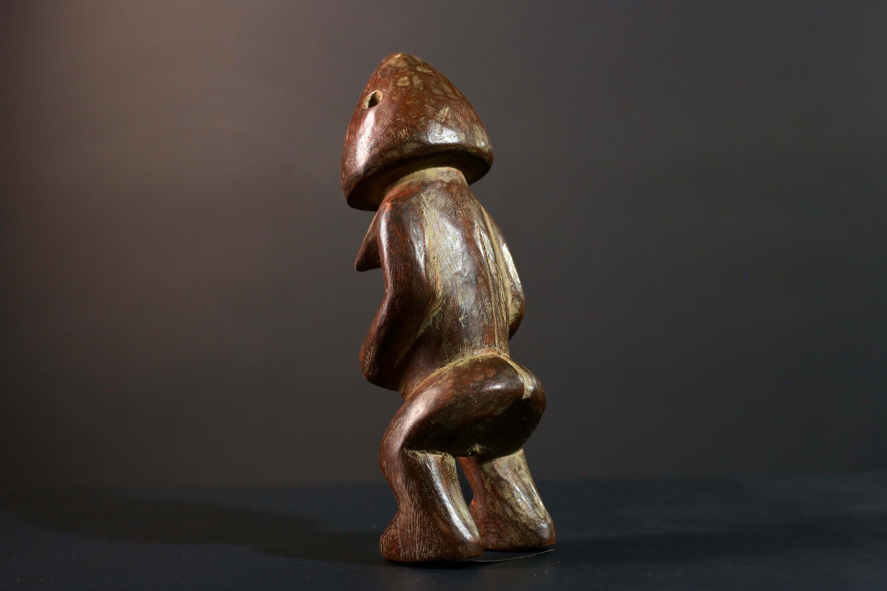 African Songye Power Figure Congo Tribal Statue Hand Carved Wood Spiritual Sculpture-G5782