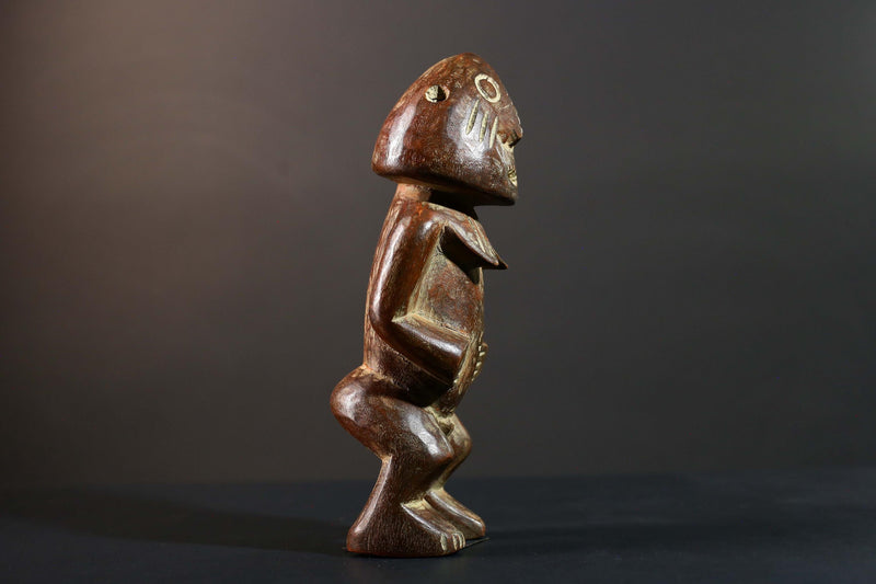 African Songye Power Figure Congo Tribal Statue Hand Carved Wood Spiritual Sculpture-G5782