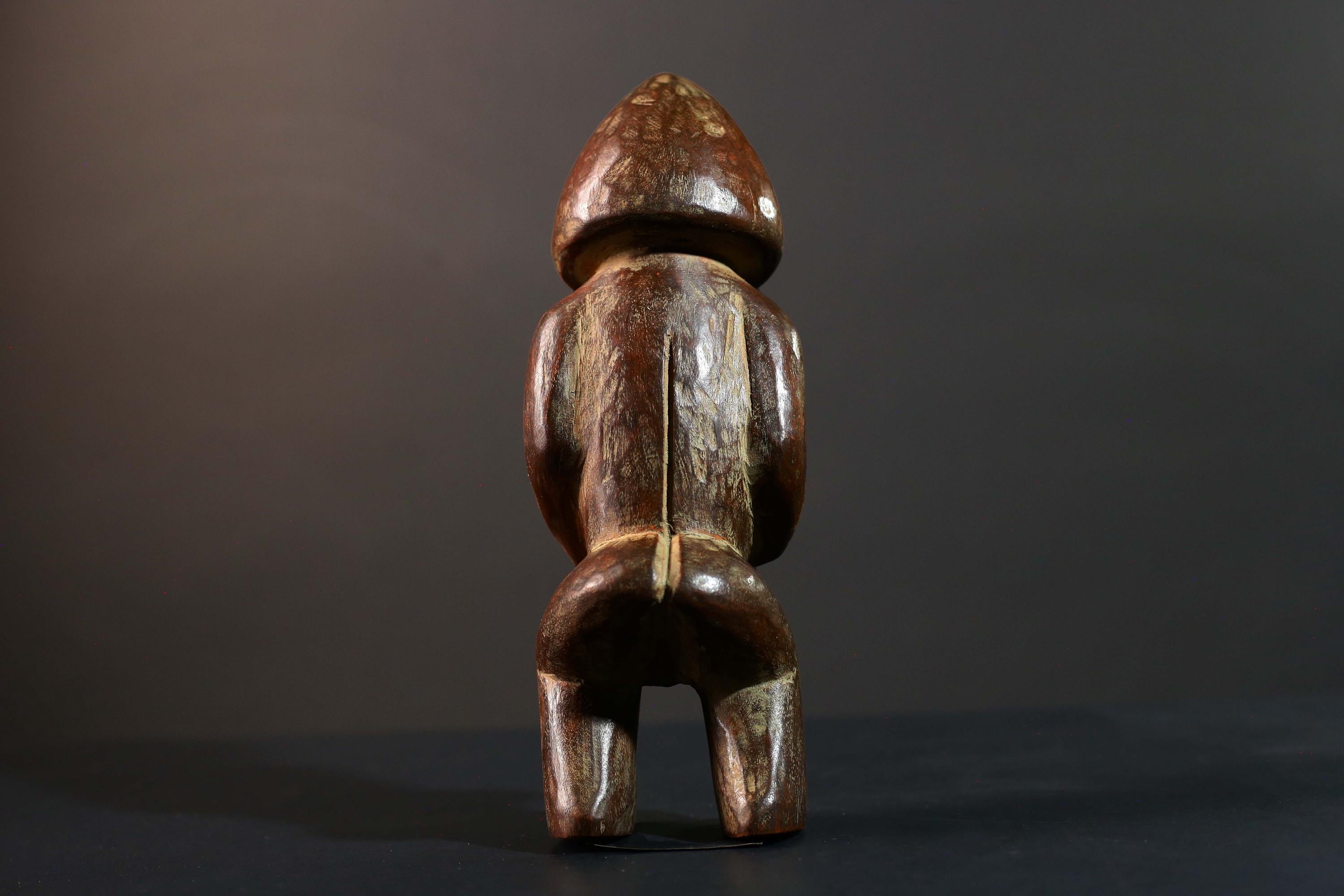 African Songye Power Figure Congo Tribal Statue Hand Carved Wood Spiritual Sculpture-G5782