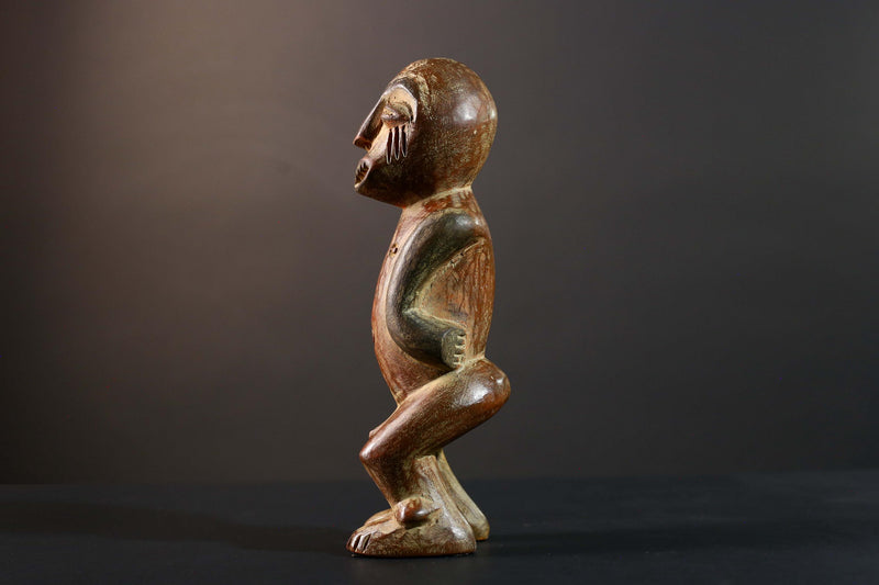 African Songye Power Figure Congo Tribal Statue Carved Wood Ethnographic Sculpture-G5783