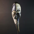 African Baule Mask Tribal Carved Wood Face Côte d’Ivoire Ritual Art Home Decor-G5786