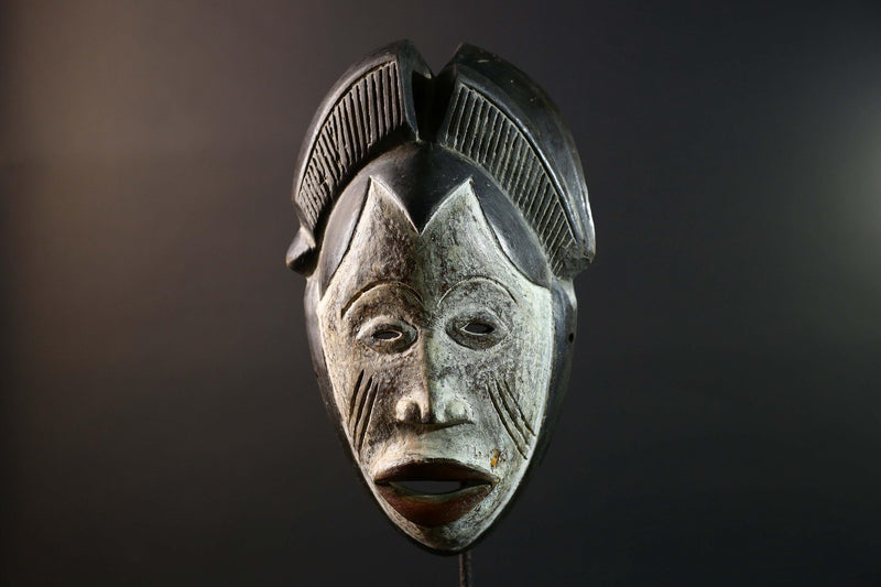 Guro Tribal Mask African Carved Wood Côte d’Ivoire Ritual Face Decor-G5787