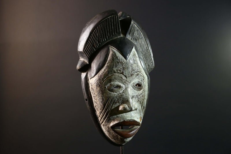 Guro Tribal Mask African Carved Wood Côte d’Ivoire Ritual Face Decor-G5787