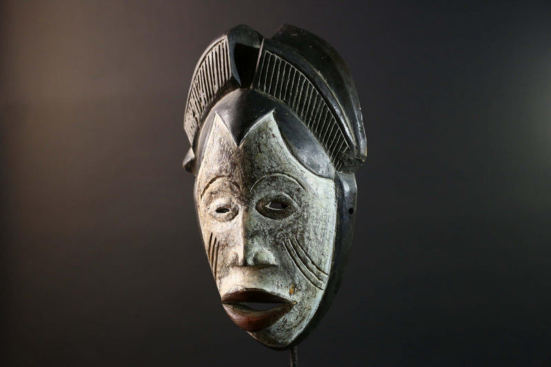 Guro Tribal Mask African Carved Wood Côte d’Ivoire Ritual Face Decor-G5787