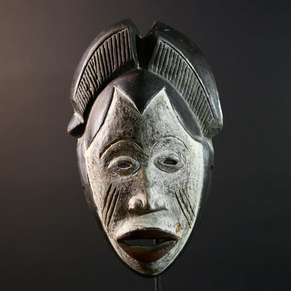 Guro Tribal Mask African Carved Wood Côte d’Ivoire Ritual Face Decor-G5787