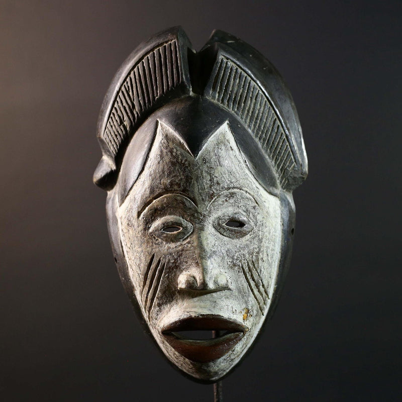 Guro Tribal Mask African Carved Wood Côte d’Ivoire Ritual Face Decor-G5787