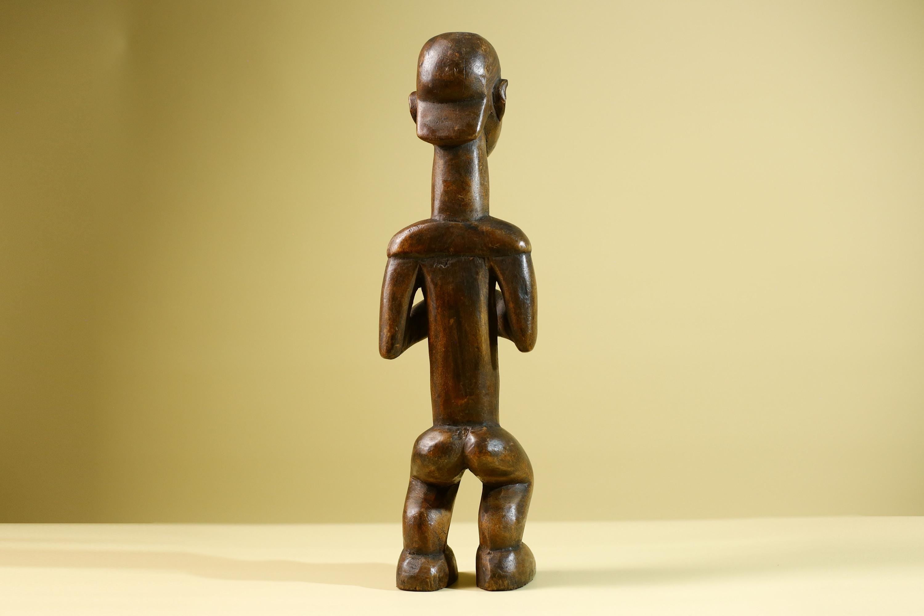African Tribal Bearded Figure: Hand Carved Wood Cultural Art Sculpture Decor-G5799