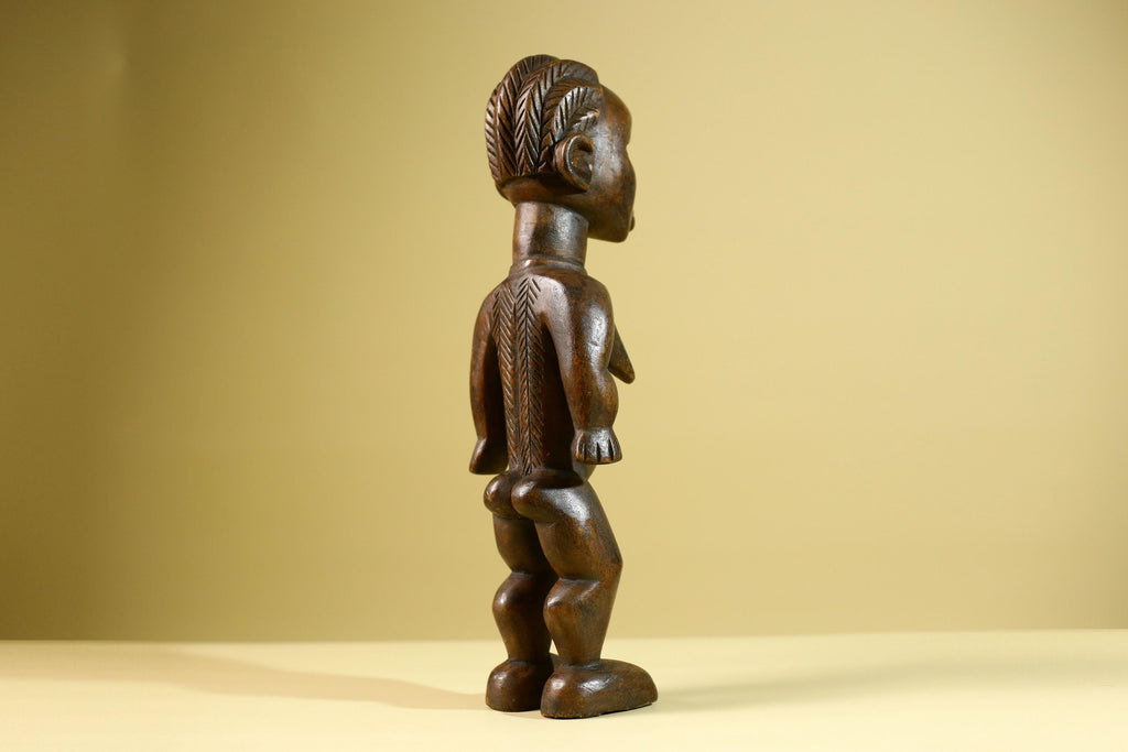 African Yoruba Female Statue Nigeria Hand Carved Wood Tribal Fertility Figure Traditional Cultural Decor-G5803