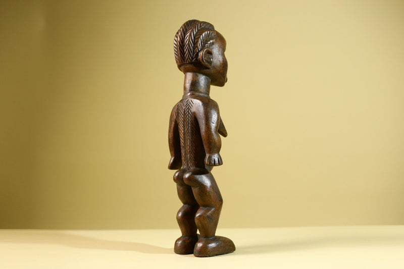 African Yoruba Female Statue Nigeria Hand Carved Wood Tribal Fertility Figure Traditional Cultural Decor-G5803
