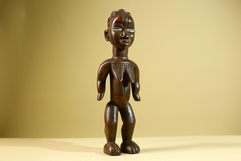African Yoruba Female Statue Nigeria Hand Carved Wood Tribal Fertility Figure Traditional Cultural Decor-G5803