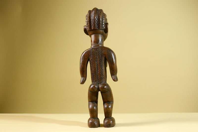 African Yoruba Female Statue Nigeria Hand Carved Wood Tribal Fertility Figure Traditional Cultural Decor-G5803