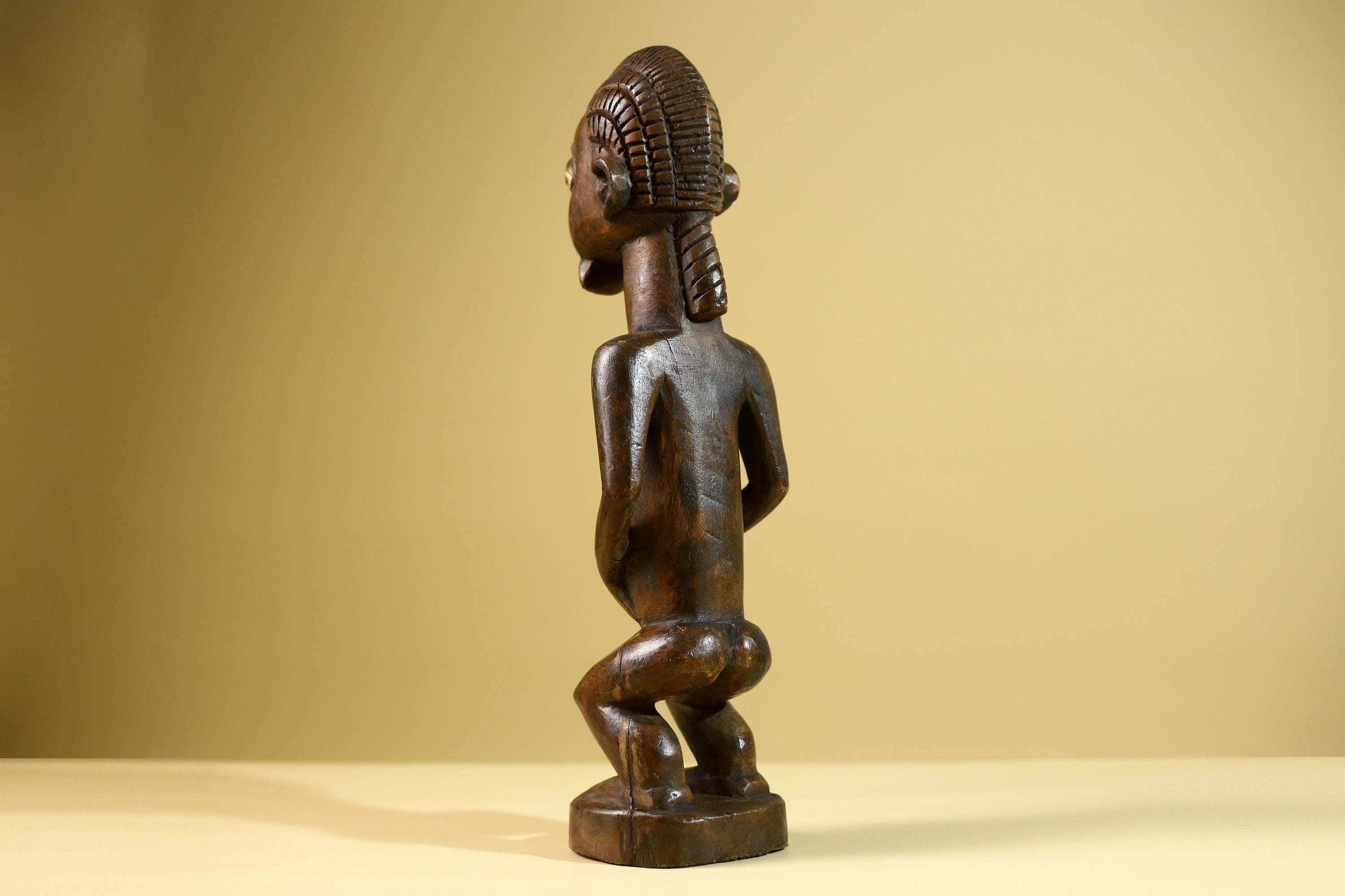 African Yoruba Male Statue Tribal Wood Carving Hand Carved Figurine Ethnic Art Home Décor Collectible Sculpture-G5804
