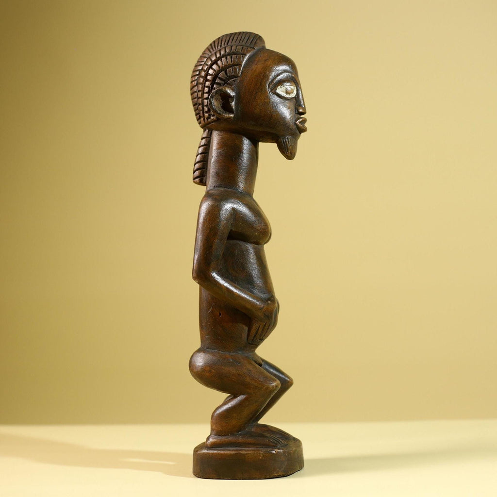 African Yoruba Male Statue Tribal Wood Carving Hand Carved Figurine Ethnic Art Home Décor Collectible Sculpture-G5804