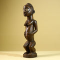 African Tribal Baule Statue: Hand Carved Wood Female Figure Sculpture Home Decor Art-G5806
