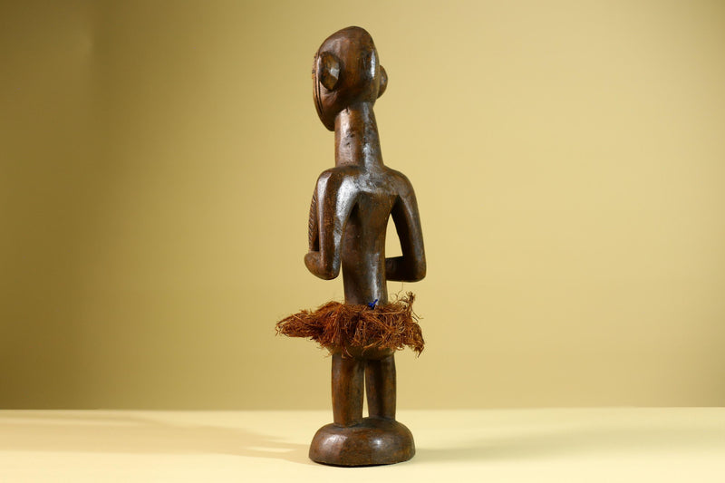 African Baule Tribal Statue Woman Figure Hand Carved Wood Fertility Art Sculpture Home Decor-G5807