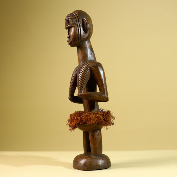 African Baule Tribal Statue Woman Figure Hand Carved Wood Fertility Art Sculpture Home Decor-G5807